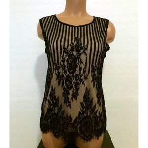 Max Studio Sleeveless Lace Blouse Top Size S